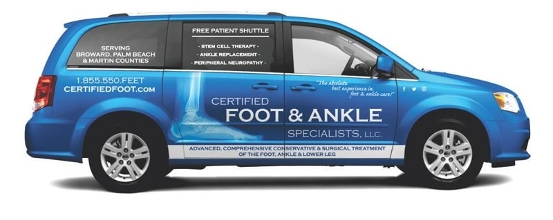 foot and ankle specialists pick up & podiatry transportation shuttle service