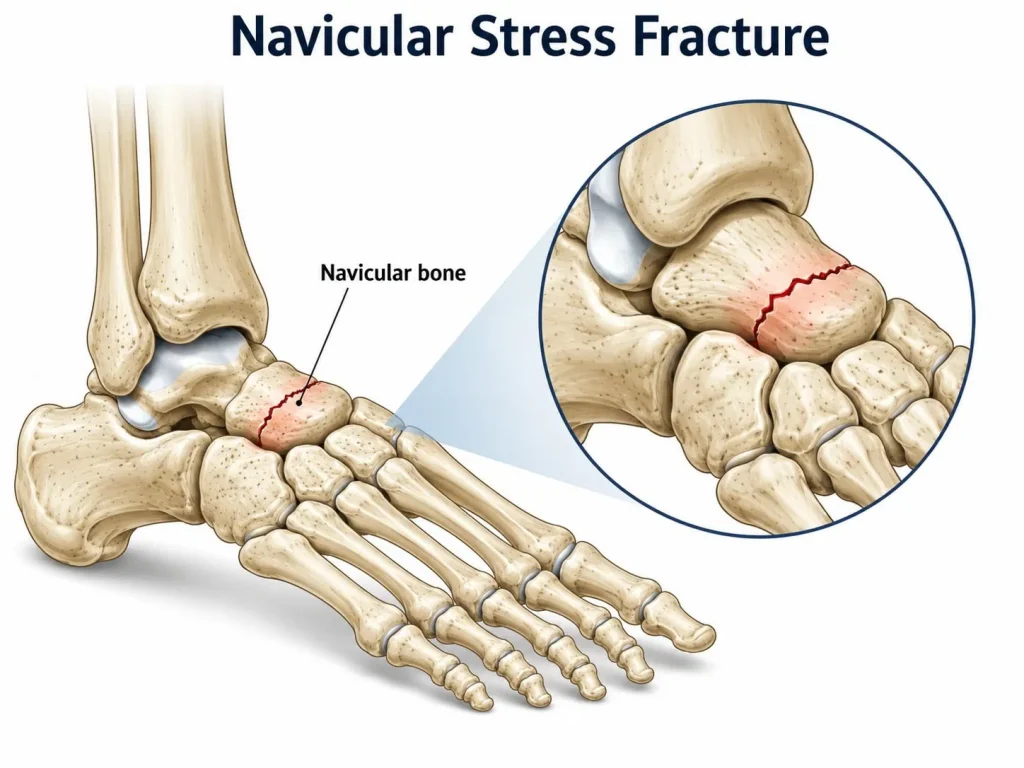 Navicular Stress Fracture Bone cracked