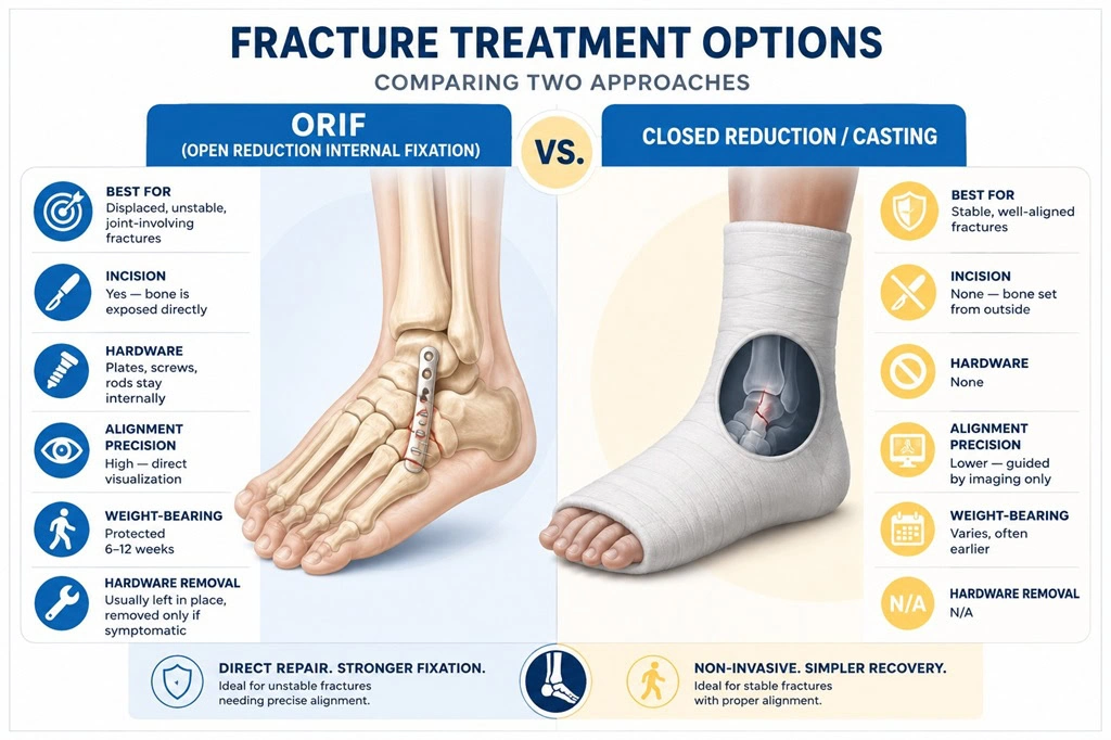open reduction internal fixation versus closed reduction infographic